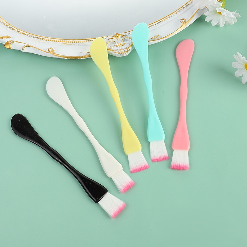 Cọ Đắp Mặt Nạ 2 Trong 1 Hai Đầu Bằng Sợi Nhựa / Cọ Trang Điểm Mặt Cho Nữ