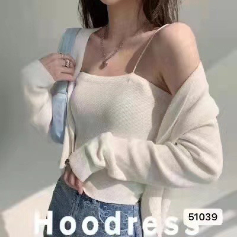Set áo 2 dây len kèm cadigan mỏng SE1620 - NhiNhi Shop