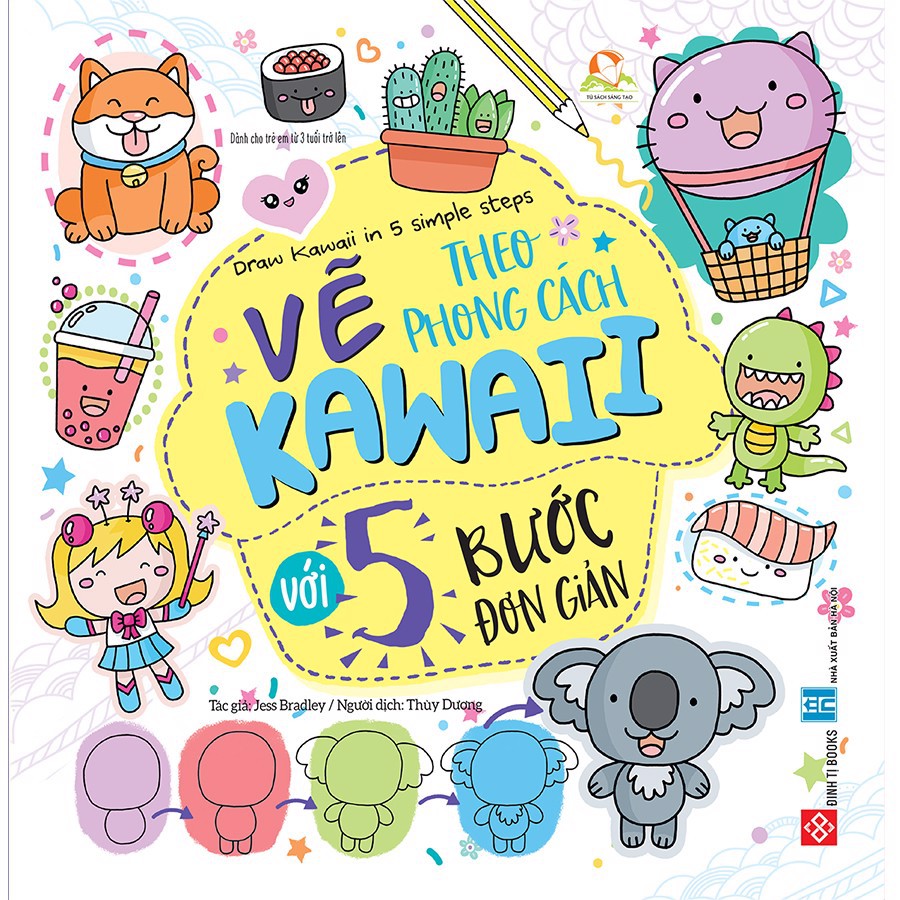 Sách - Vẽ theo phong cách Kawaii với 5 bước đơn giản - Draw Kawaii in 5 simple steps.