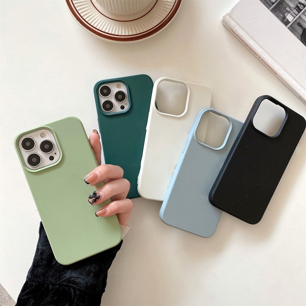 Ốp Điện Thoại TPU Silicon Màu Trơn Hít Nam Châm Cho IPhone 13 Pro 14 Max
