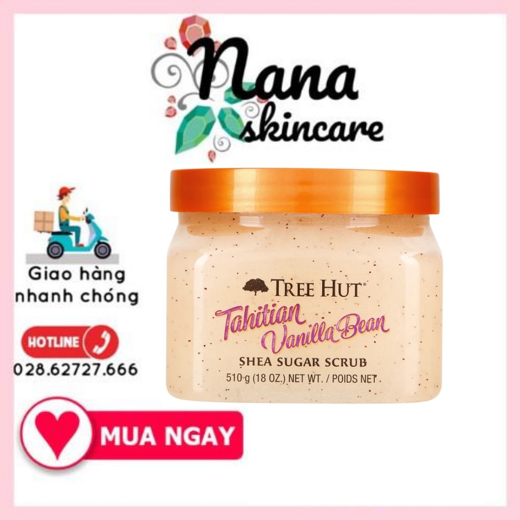 Loại Bỏ Tế Bào Chết Toàn Thân Tree Hut Shea Sugar Scrub – Tahiti Vanilla Bean (510g)