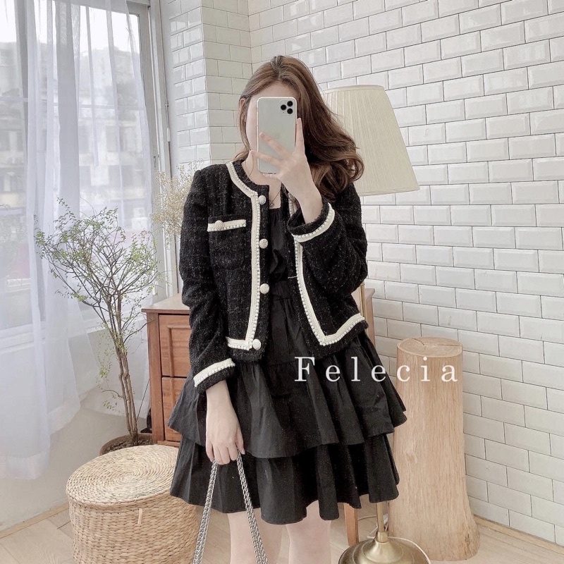 Áo Dạ Tweed Viền Ngọc Thời Trang Hàng Đẹp 2 Lớp⚡️Ảnh Thật | BigBuy360 - bigbuy360.vn