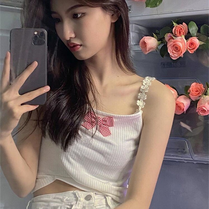 Áo Thun Hai Dây Dáng Ngắn Phong Cách Nhật Bản Thời Trang Mùa Hè Cho Nữ | BigBuy360 - bigbuy360.vn