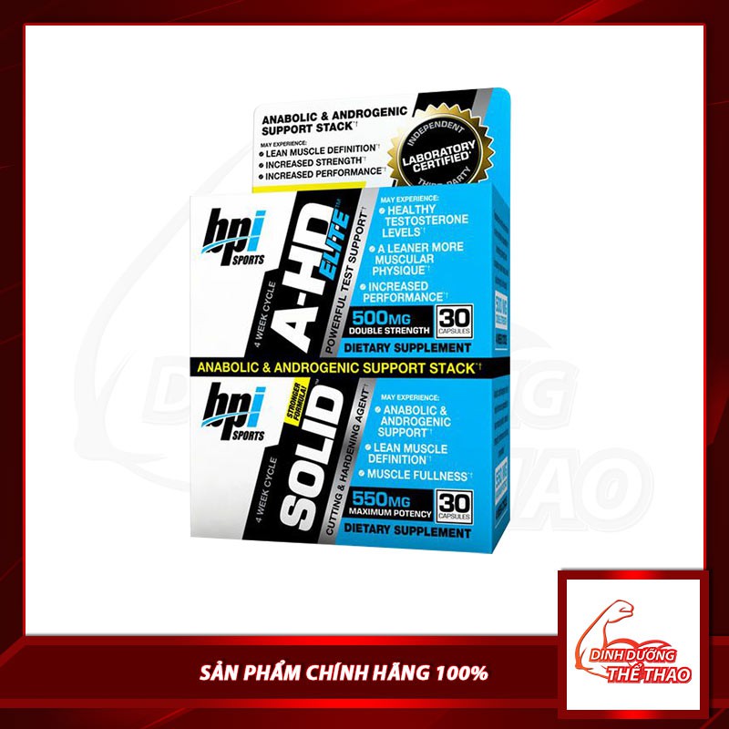 BPI Sports AHD Lite Solid Viên Test Tăng Sinh Lý Nam Giới Testosteron, Hồi Phục Và Phát Triển Cơ Bắp 30 Lần Dùng