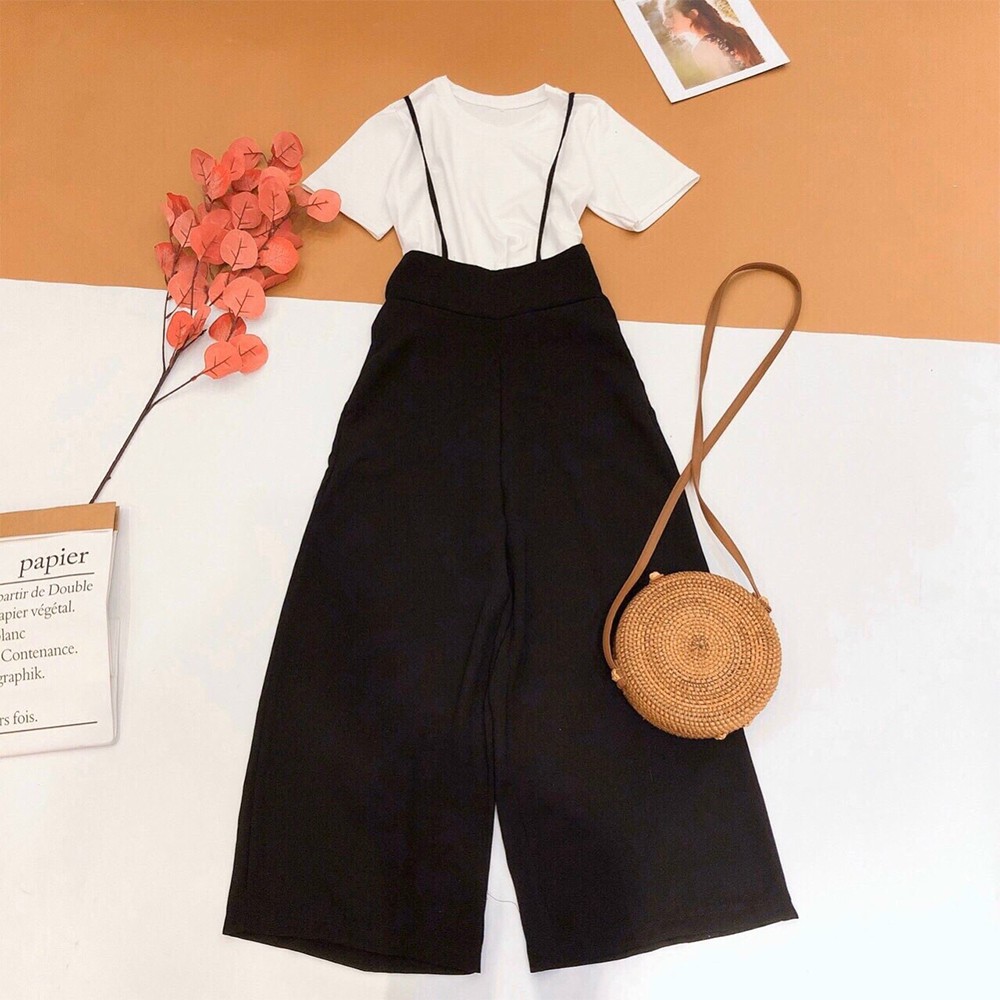 BONUCCI Set bộ quần ống rộng dài ( nâu, đen ) tôn dáng siêu xinh cho nàng thời trang nữ dạo phố dự tiệc