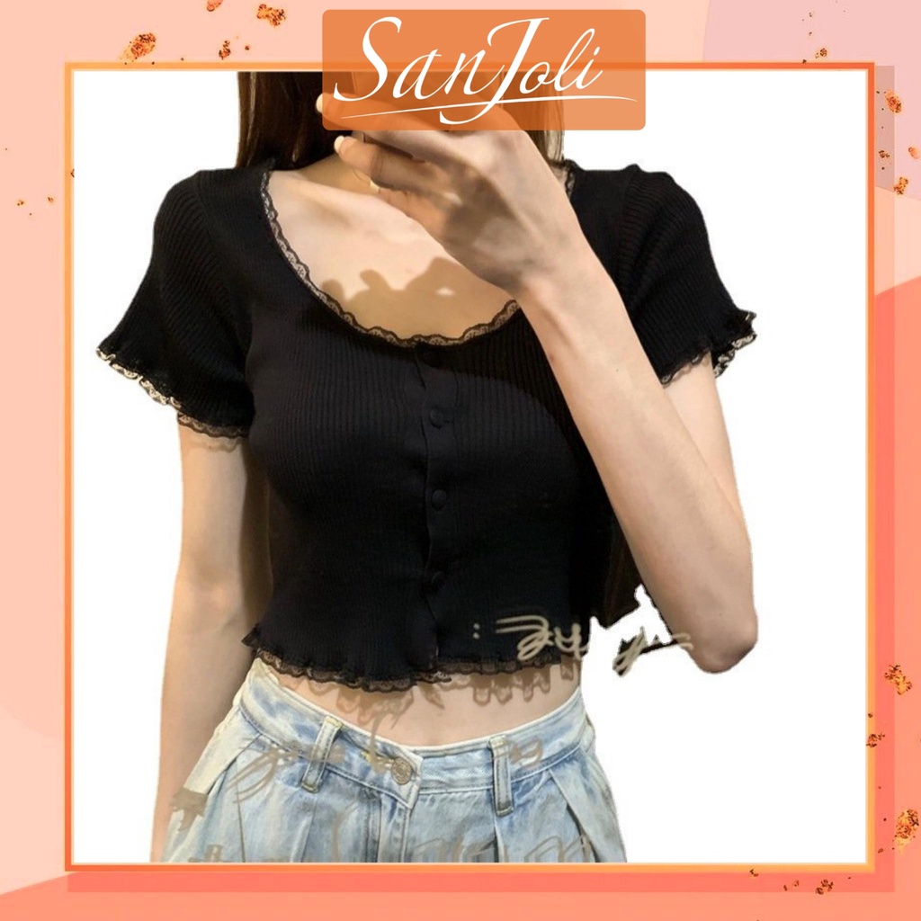 Áo Croptop Sexy Nữ LOKOSA Áo thun croptop Cổ vuông  kiểu Hàn Quốc trơn ôm body nhiều màu Trắng Đen Tím Vàng AO019