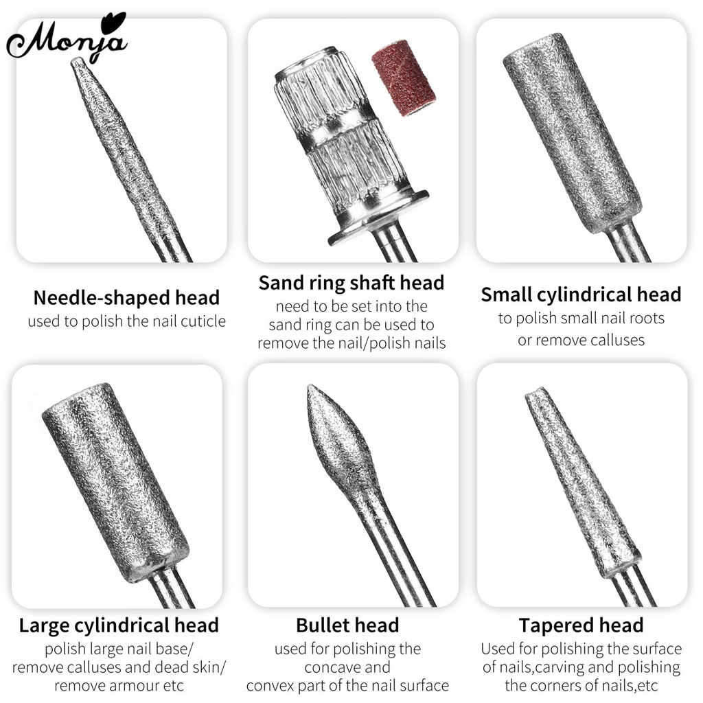 Set máy dũa móng tay điện và dung dịch hỗ trợ dưỡng móng trước MONJA DIY sử dụng tiện lợi cho salon