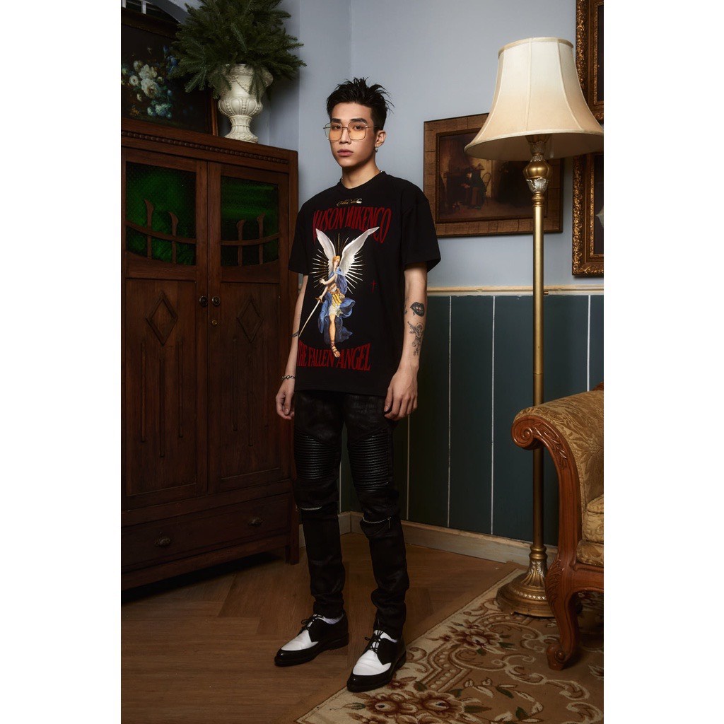 Áo thun tay lỡ MAISON MIKENCO Fallen Angel phông Unisex nam nữ Premium Cotton Đủ size form rộng.