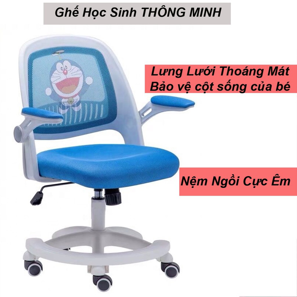 GHẾ HỌC SINH CHỐNG GÙ, CHỐNG CẬN DORAEMON CHO BÉ HAM HỌC