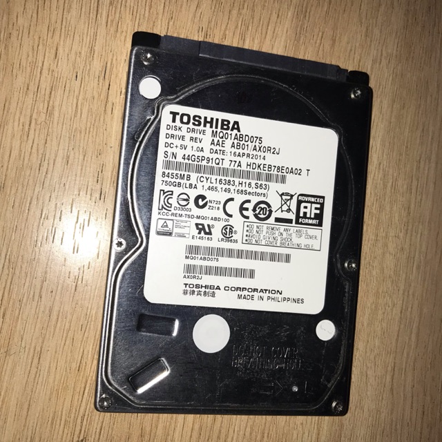 Ổ cứng laptop 750gb 5400RPM và 7200RPM Toshiba MQ01ABD075