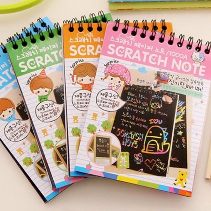 Sổ Note Thần Kỳ Sổ Ma Thuật Scratch Paper Note Cho Bé Thỏa Sức Sáng Tạo Khám Phá Vẽ Lên Điều Kỳ Diệu