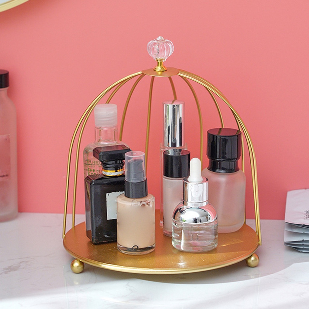 Giá đựng đồ/ mỹ phẩm JUJIAJIA bằng kim loại thiết kế lồng chim sang trọng cho phòng tắm tùy chọn kiểu dáng