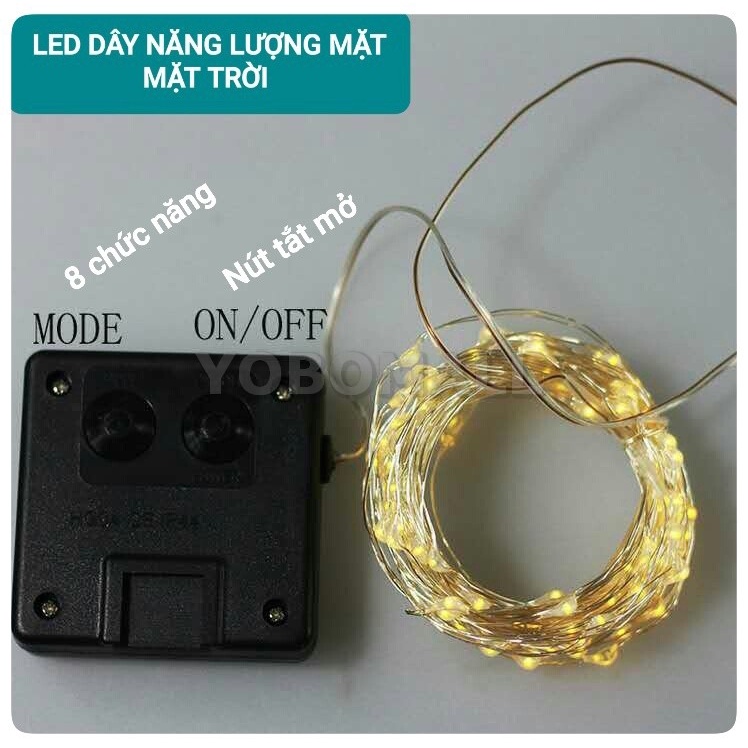 Dây Đèn Led Trang Trí Năng Lượng Mặt Trời Không Thấm Nước - Yobomall