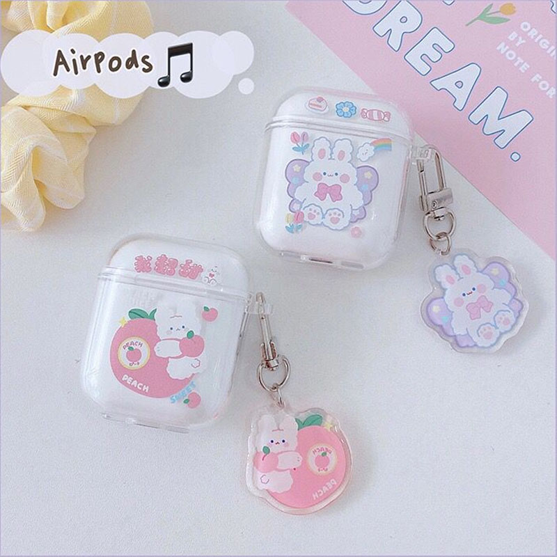 Vỏ Ốp bảo vệ In hình cute đựng hộp sạc tai nghe bọc AirPods 1/2 Pro chống xước trong suốt nhựa cứng