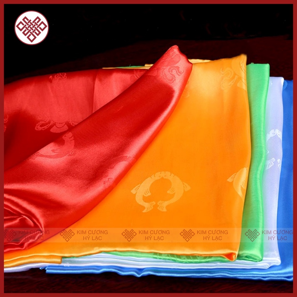 Khăn Khata Bát Cát Tường  Mật Tông- Khăn Ban Phước [Kim Cương Hỷ Lạc] 250X40Cm