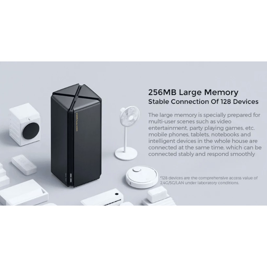 Bộ phát Wifi 6 Router Xiaomi AX3000 hỗ trợ Mesh, Beamforming lên đến 128 thiết bị