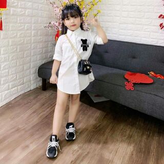 Váy sơmi gấu cho bé gai