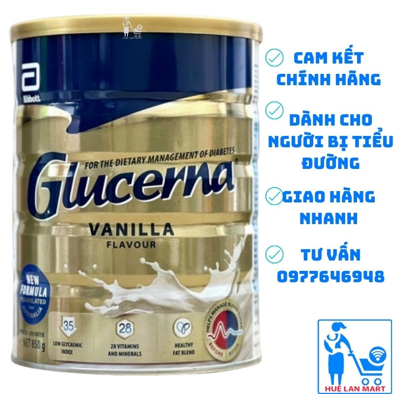 Sữa Bột Abbott Glucerna Úc Classic Vanilla Hộp 850g