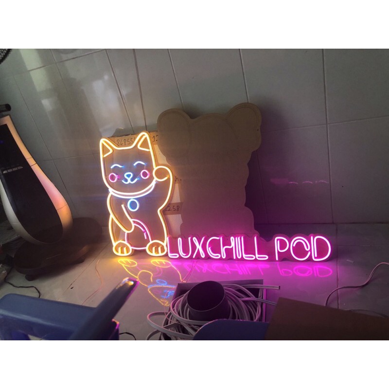 Đèn led neon chữ LUXCHILLPOD -Đèn trang trí, đèn ngủ ⭐️Nhận thiết kế tư vấn theo yêu cầu của khách hàng😊😊😊