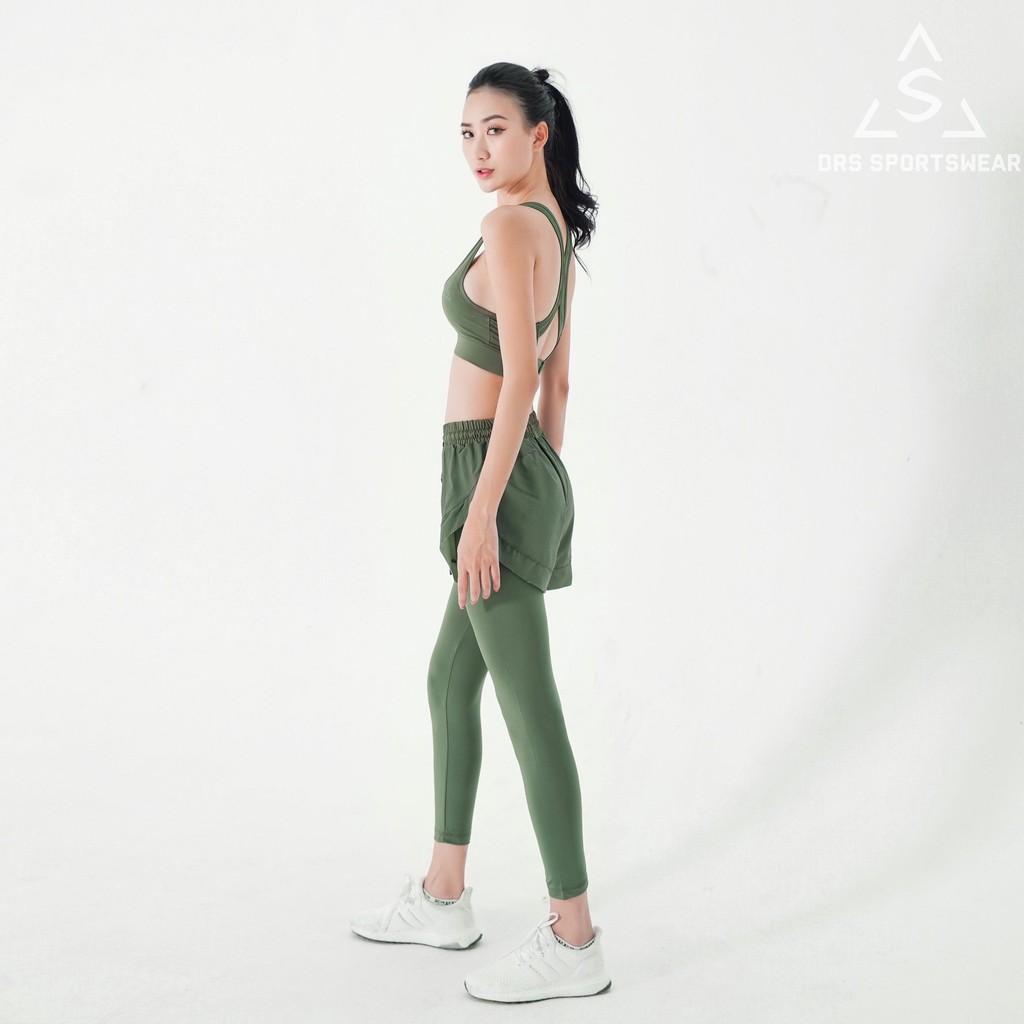 Quần thể thao nữ legging DRN07, quần tập gym nữ 2 lớp, với lớp trong thun lạnh ống dài, lớp ngoài lớp sóc DRS | BigBuy360 - bigbuy360.vn