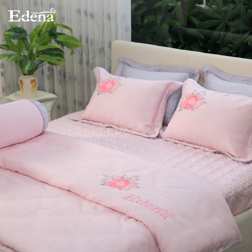 Bộ ga  bọc Tencel Edena mẫu 7709 - Chính Hãng , Cao Cấp in Maybeding