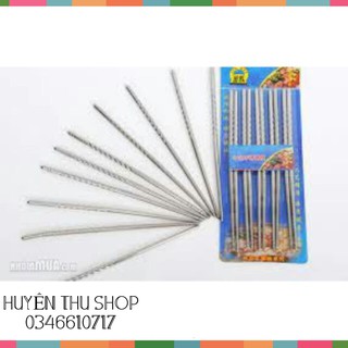 Vỉ 5 đôi đũa inox xoắn cao cấp