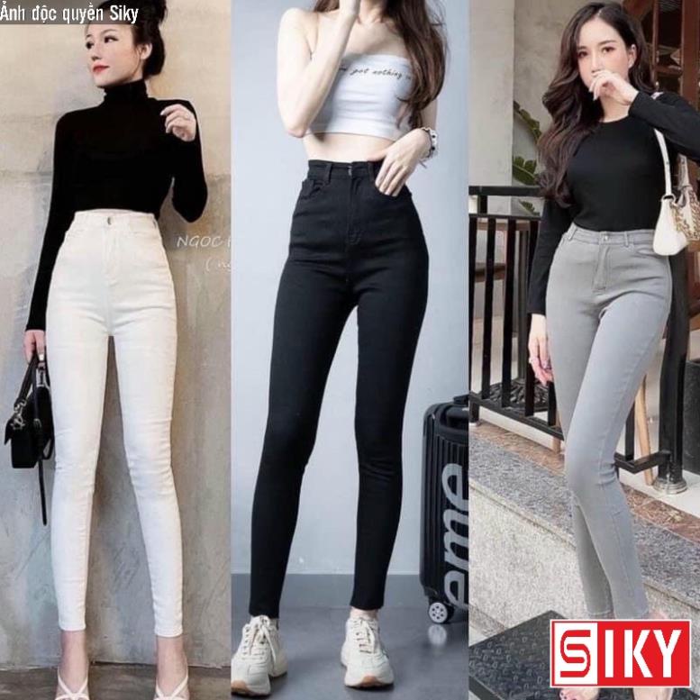Quần jean giấy lưng cao co giãn vải skinny - QJ12 !