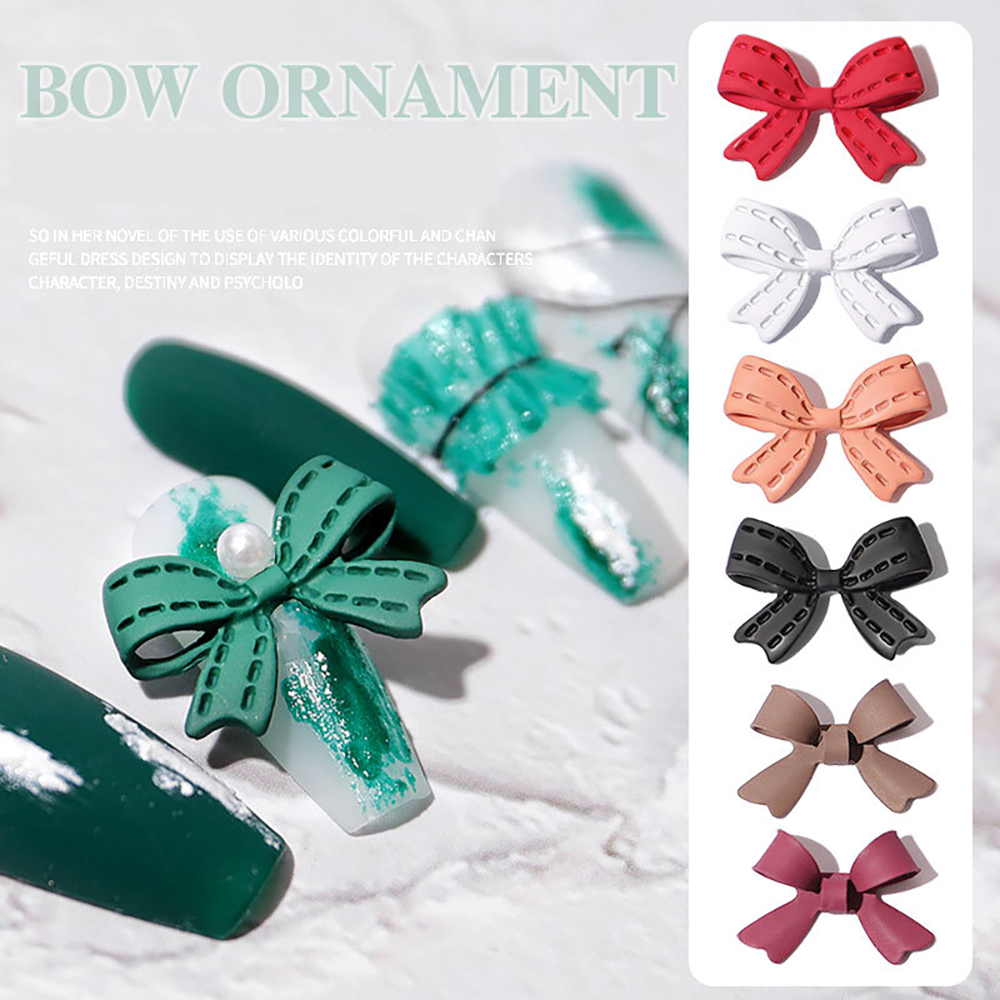 [Hàng mới về] Bộ 10 phụ kiện trang trí móng nghệ thuật hình nơ 3D