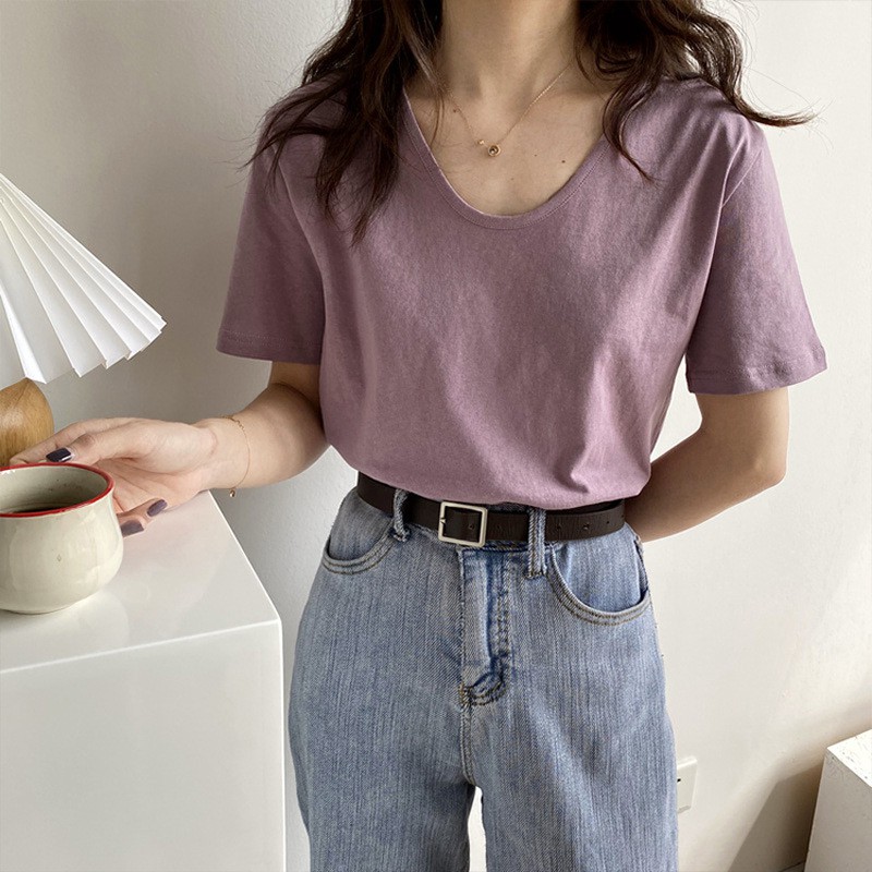 Áo phông trơn basic nữ sành điệu