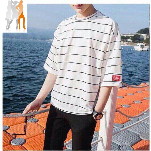 Áo thun nam form rộng tay lỡ xọc ngang - Trùm Chuyên Sỉ Thời Trang | BigBuy360 - bigbuy360.vn