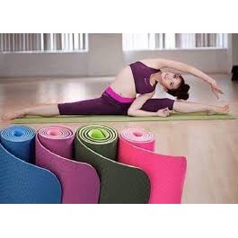 Thảm tập yoga ☀️FREESHIP ☀️ mat gym thể dục TPE cao su chống trơn trượt 2 lớp 6mm