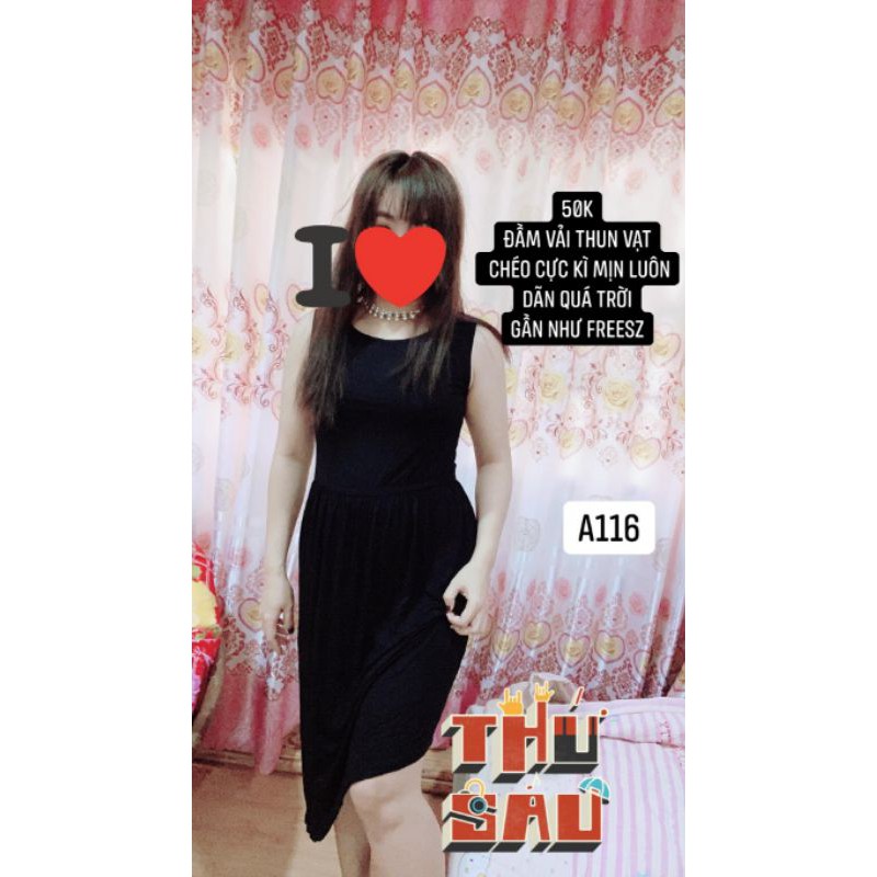 đầm thun vạt chéo (vải co dãn). A116