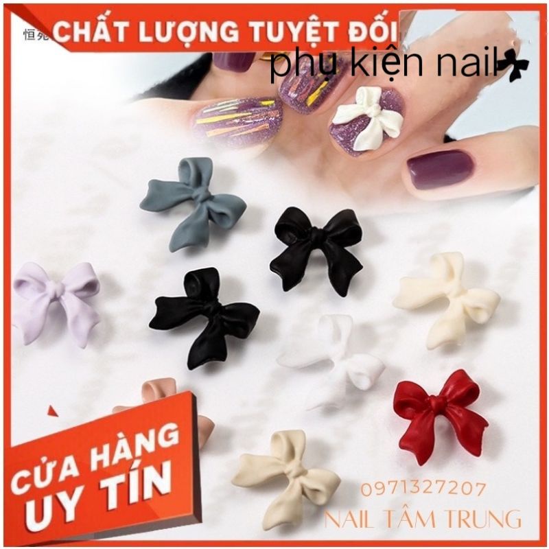 Charm nơ trang trí móng tay,charm đính móng