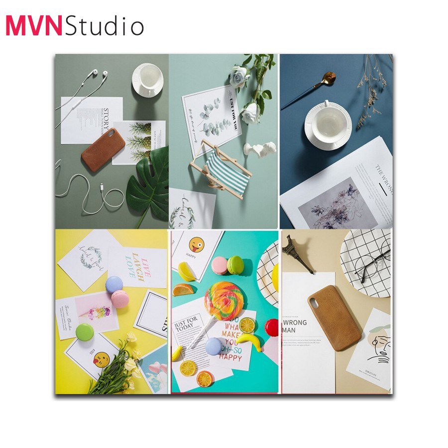 Phông nền trơn hai mặt đạo chụp ảnh có nhiều màu - Kích thước 53x83cm Khổ A1- MVN Studio