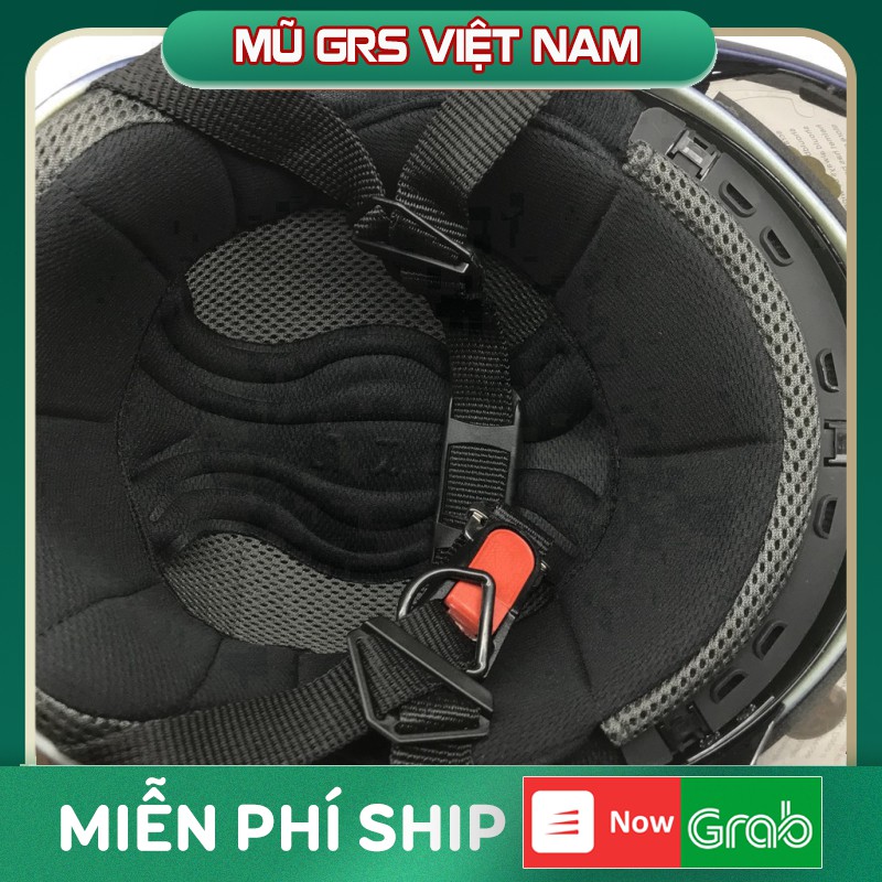 Mũ GRS A966K (Đen nhám) - Mũ bảo hiểm 2 kính GRS chính hãng - Mũ 2 lớp kính cho người lớn