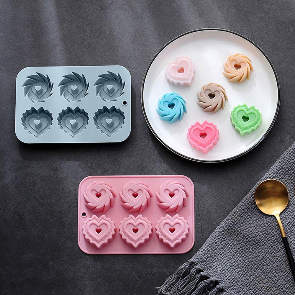 CONOPERY Khuôn Làm Bánh Muffin / Xà Phòng Hình Trái Tim / Xoắn Ốc 3D Độc Đáo