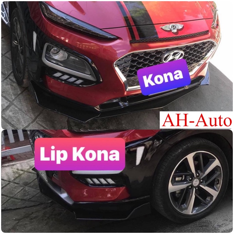 Lip trước ,cản trước Kona mẫu thể thao,nhựa ABS Cao Cấp Chống Va Đập Tốt Phía Dưới Có Gân Tăng Cứng