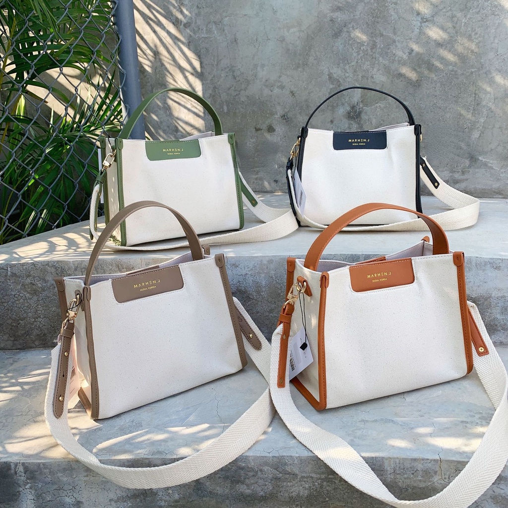 Túi Tote Vải Canvas Hình Vuông Cỡ Lớn Thiết Kế Mới Năng Động Thời Trang