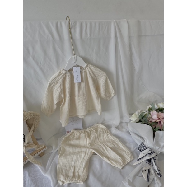 Set áo+ quần limi muslin em bé gái Nanci room