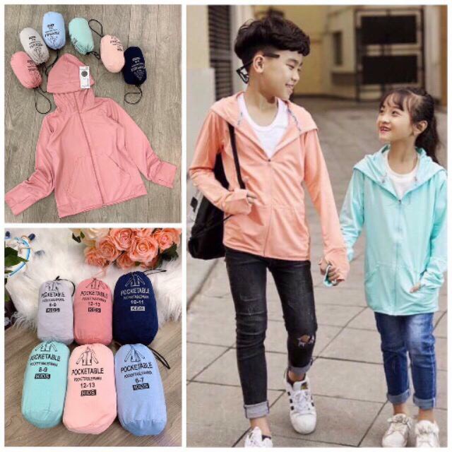 [XẢ KHO] LOẠI 1-ÁO KHOÁC LƯỚI THÔNG HƠI MẪU UNISEX POC-KET CHO BÉ TRAI VÀ GÁI 10-18KG