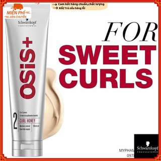 ✅ Hàng_Chính_Hãng_100%✅Kem tạo lọn sóng xoăn giữ nếp tóc Schwarzkopf Osis+ 2 Curl Honey Cream 150ml