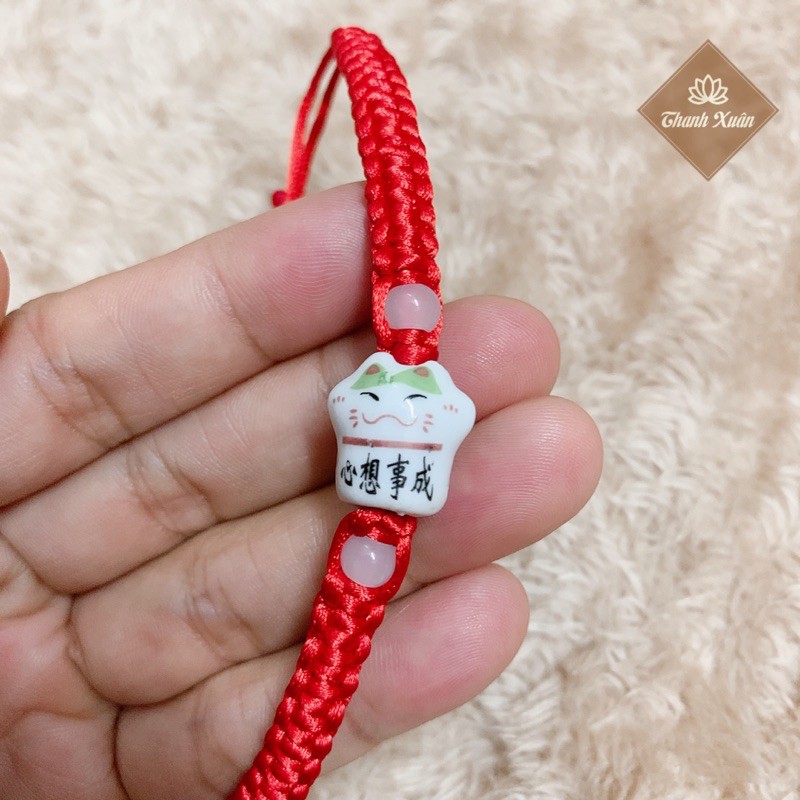 Vòng Tay Mèo May Mắn Dây Rút