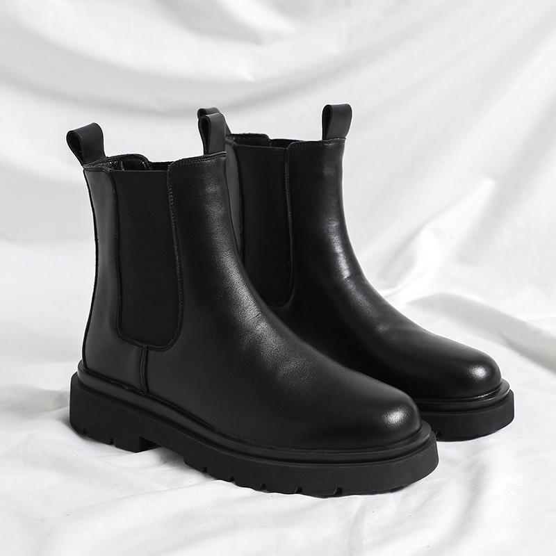 Giày Chelsea Boots mũi tròn, Giày da nam HOMME đế 4,5cm tăng chiều cao 6032-R