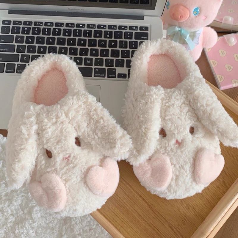 Dép bông,dép đi trong nhà hình trái tim dễ thương phong cách Ulzzang