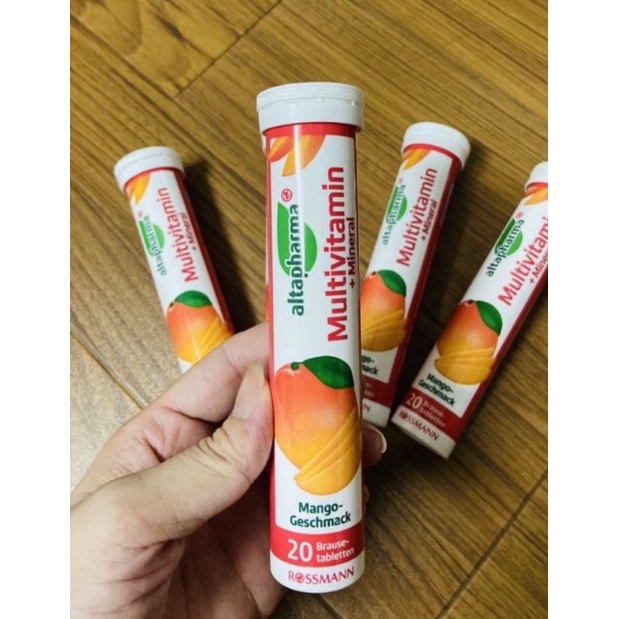 Viên sủi Altapharma Đức vị hoa quả tăng cường miễn dịch lọ 20 viên
