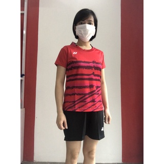 Áo cầu lông nữ Yonex 3065 ( trắng - đỏ - vàng - đen )