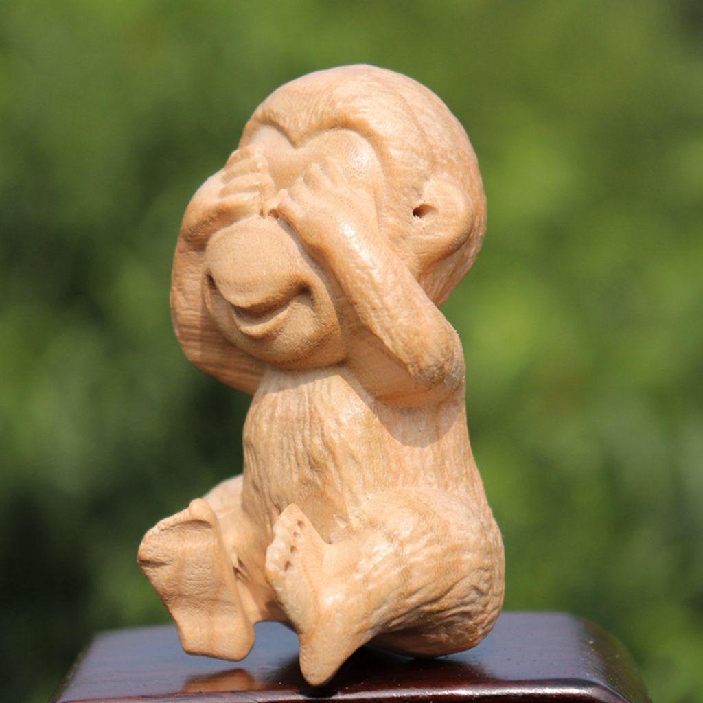 DARNELL 1 Tượng Khỉ Gỗ 4 Kiểu Sáng Tạo Trang Trí Nội Thất