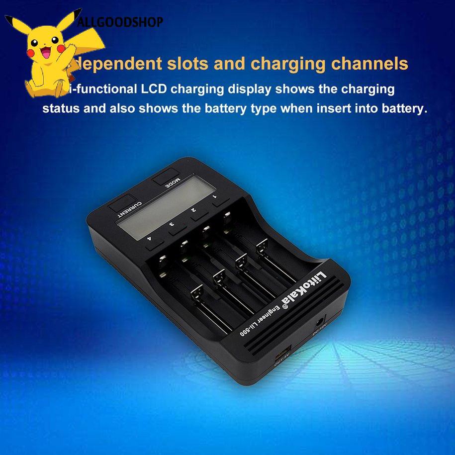 111all} Liitokala Lii-500 18650 26650 21700 4-Slot LCD Smart Universal Battery Charger