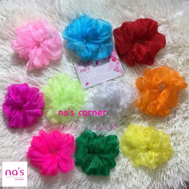 [HOT TREND] Scrunchies cột tóc voan trơn mềm buộc tóc vải
