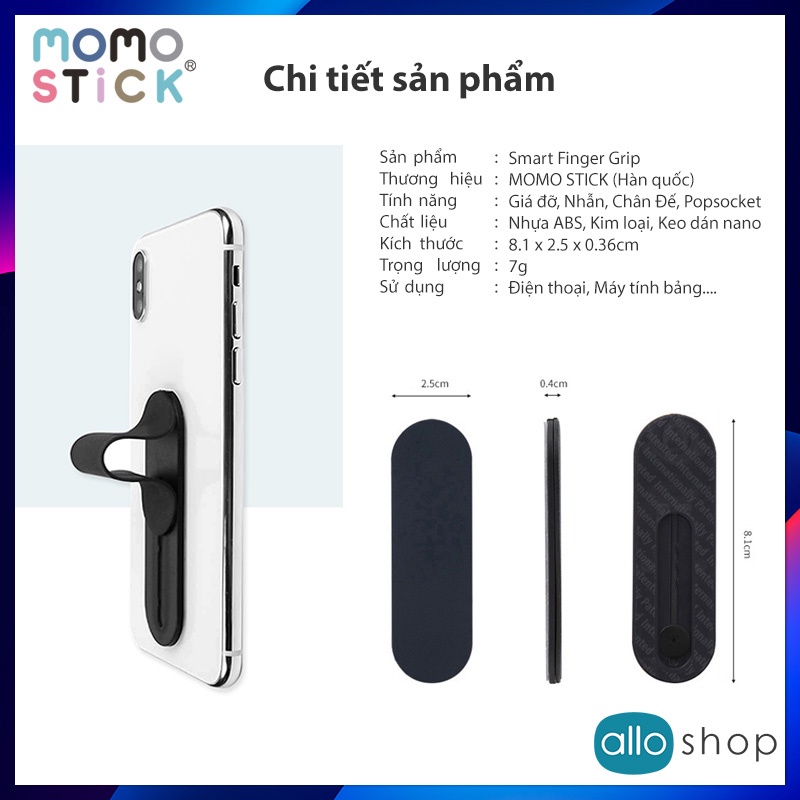 Giá Đỡ Điện Thoại MomoStick Đa Năng, Smart Finger Grip Nhiều Màu Và Hoa Văn Lựa Chọn, Dùng Cho Tất Cả Điện Thoại